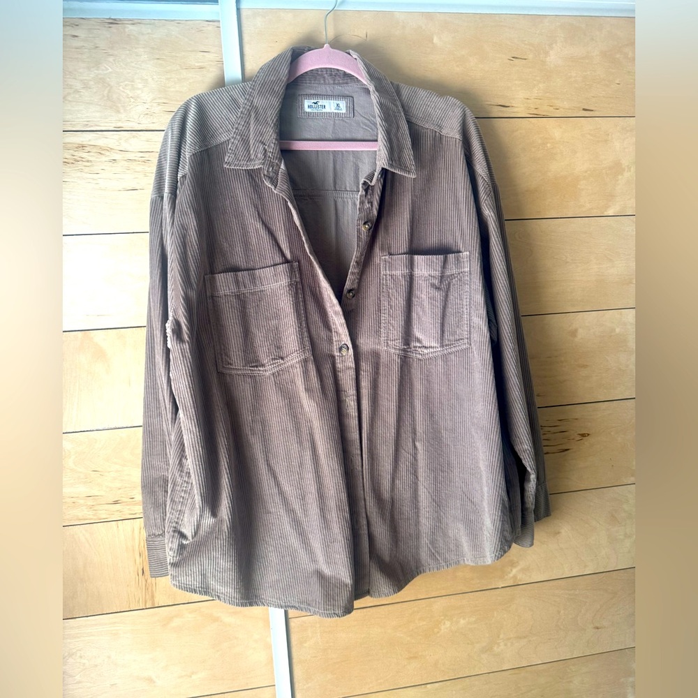 Hollister Tan Corduroy Shacket